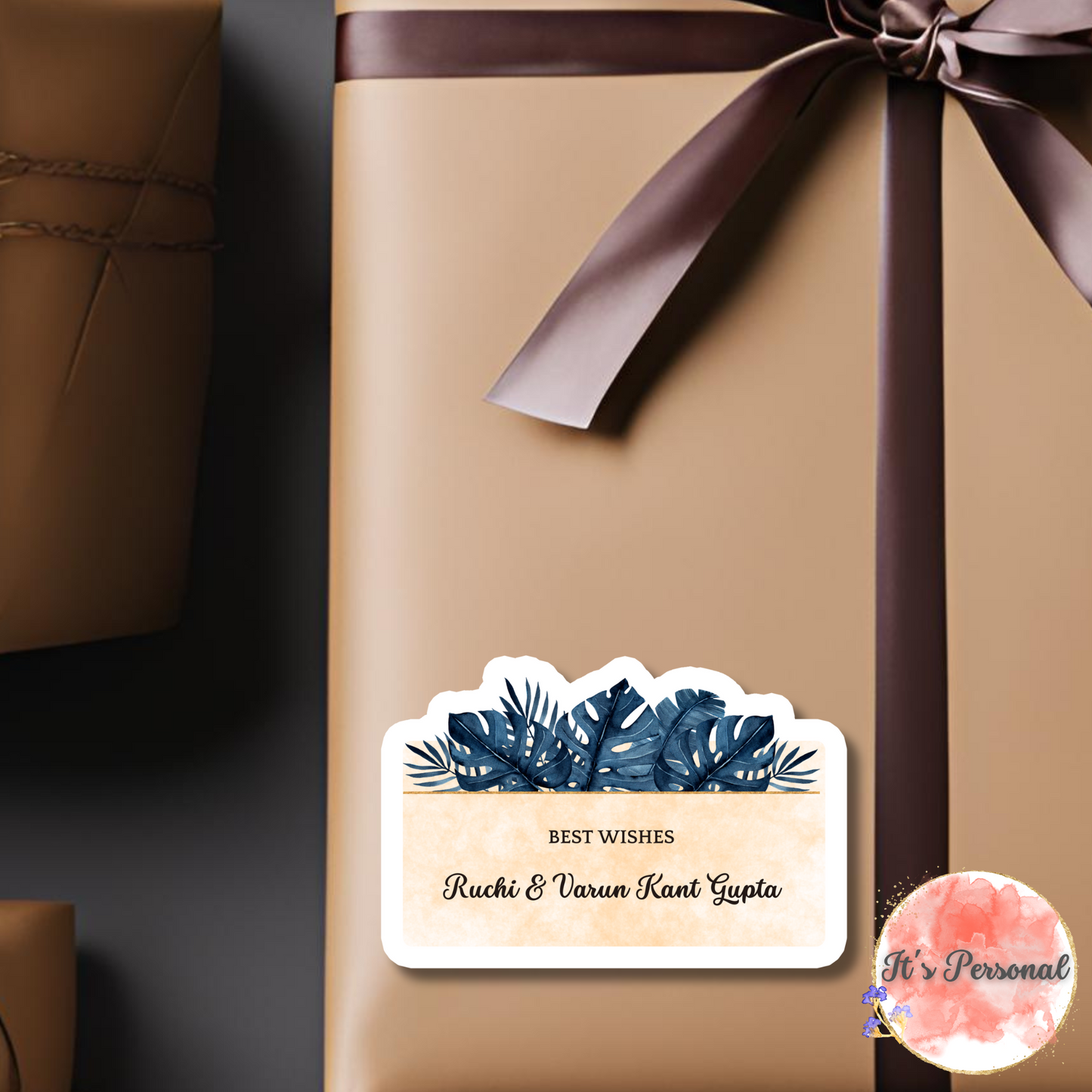 BLUE PALM LEAVES - PREMIUM GIFT TAGS (Pack of 20)