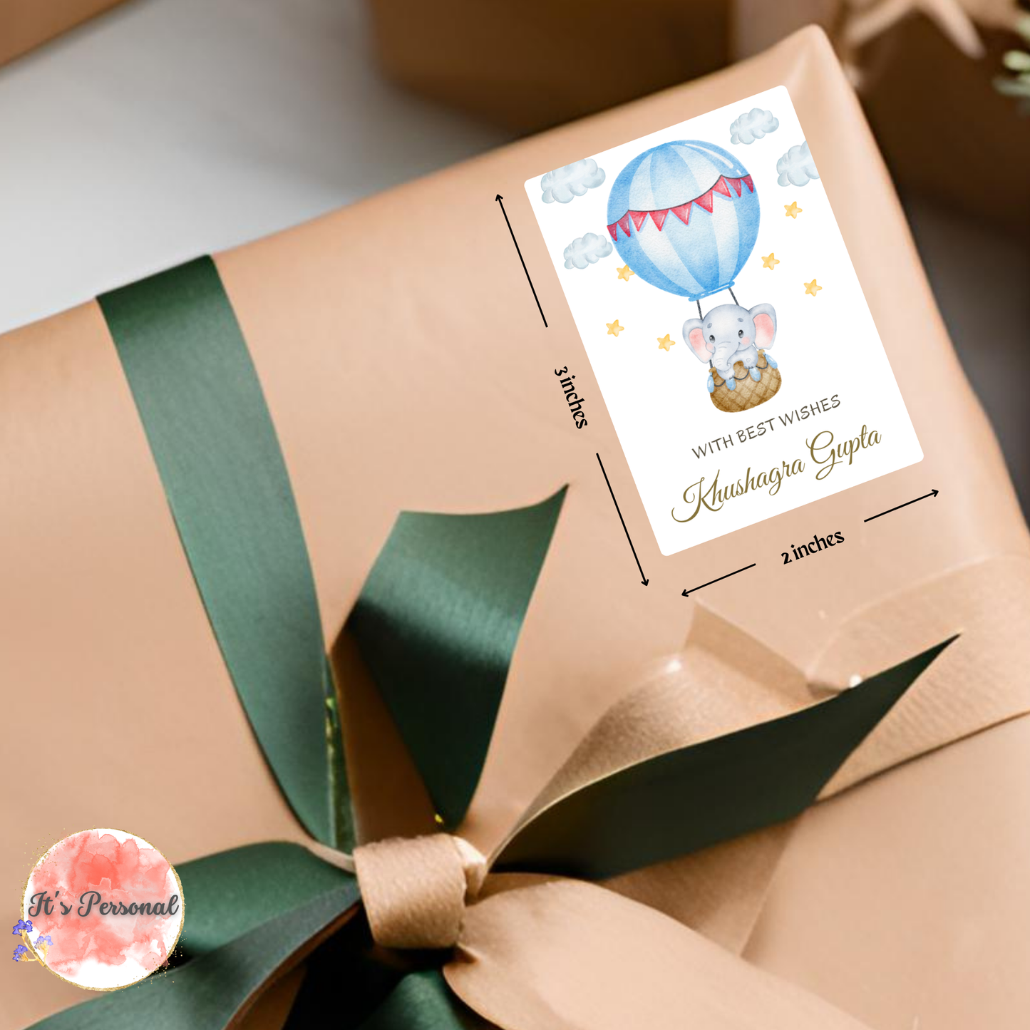 ELEPHANT IN THE BALLOON - GIFT TAGS (Pack of 30)