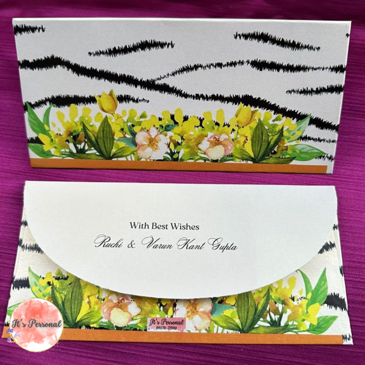 FLOWERS ON ZEBRA PRINT - MONEY ENVELOPES