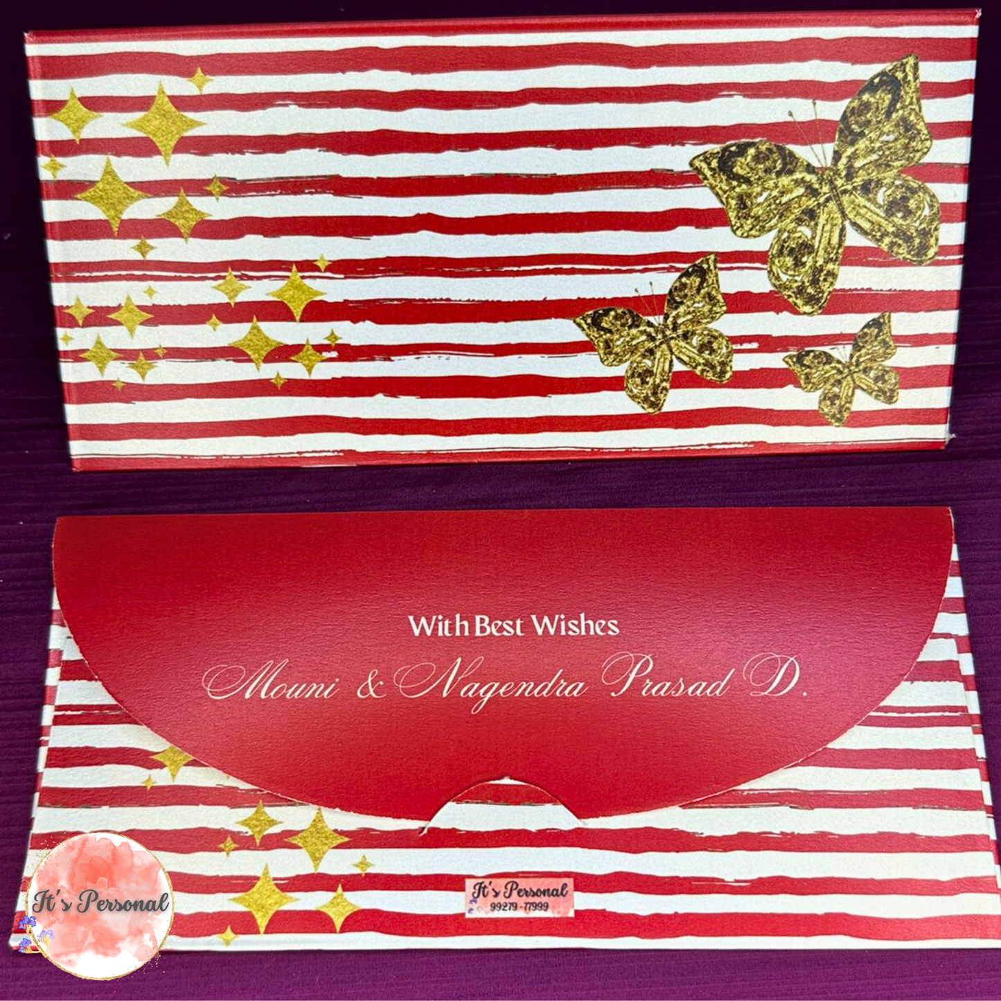 BUTTERFLIES ON RED - MONEY ENVELOPES